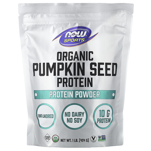 Now Foods Sports, Organic Pumpkin Seed Protein Powder, Unflavored, 1 lb (454 g)