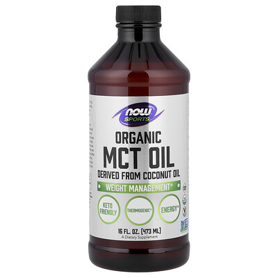 NOW Foods, Deportes, Aceite de MCT orgánico, 473 ml (16 oz. líq.)