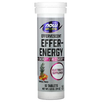 Now Foods Sports, Effer-Energy, Tropical Punch, 10 Tablets, 1.9 oz (54 g)