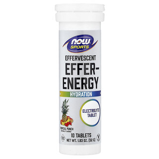 NOW Foods, Sports, Effer-Energy šumivý, tropický punč, 10 tablet, 52 g (1,83 oz)