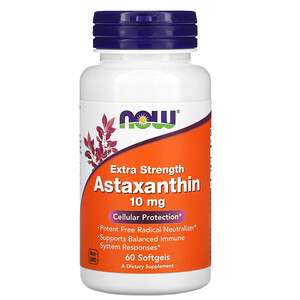 Now Foods, Astaxanthin, 10 mg, 60 Softgels отзывы покупателей
