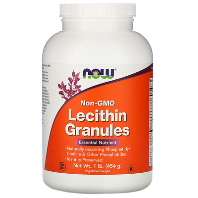 Now Foods Лецитин в гранулах, не содержит ГМО, 454 г