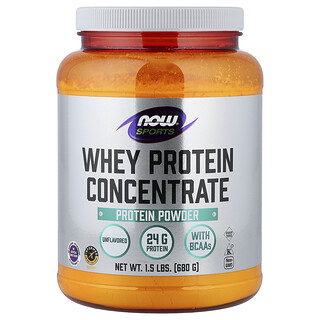 NOW Foods, Sports, Concentré de protéines de lactosérum en poudre, Sans arôme, 680 g