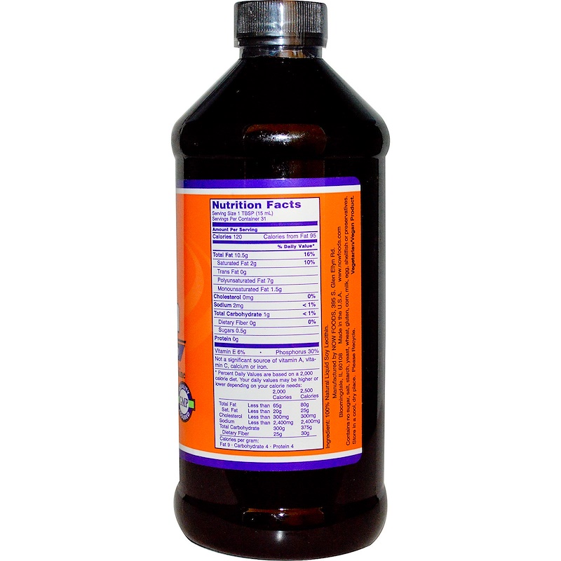 Now Foods, Liquid Lecithin, 16 fl oz (473 ml) iHerb