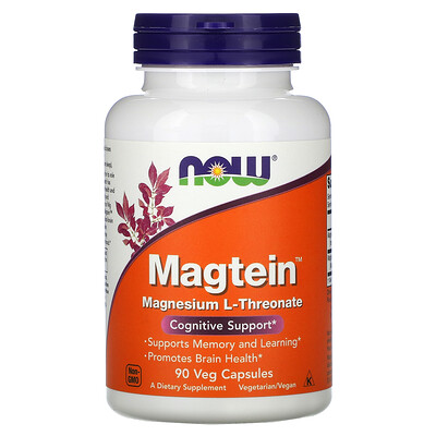 Now Foods Magtein, L-треонат магния, 90 растительных капсул