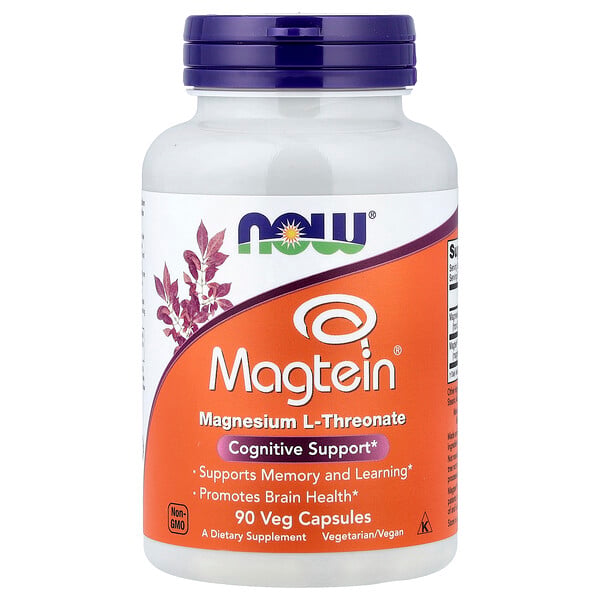 NOW Foods Magtein®, 90 Veg Capsules