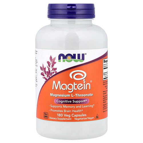 NOW Foods, Magtein®、マグネシウム L-スレオン酸塩、ベジカプセル180粒（1粒あたり48mg）