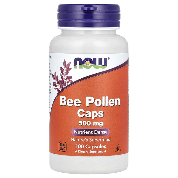 NOW Foods Bee Pollen Caps, 500 mg, 100 Capsules