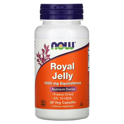 NOW Foods Royal Jelly 1 500 mg 60 Veg Capsules