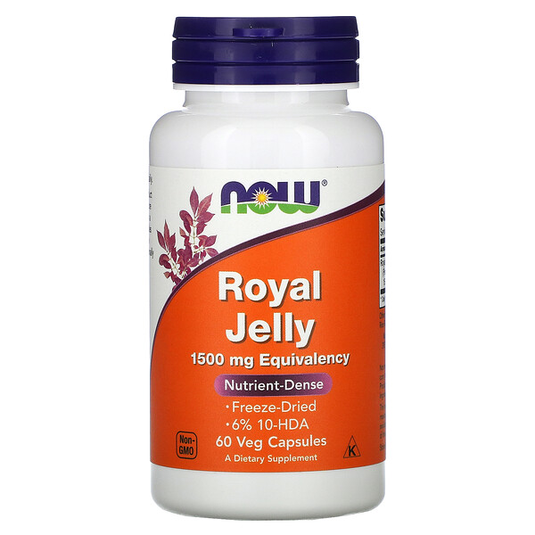 Now Foods, Royal Jelly, Gelée Royale, 1.500 mg, 60 pflanzliche Kapseln