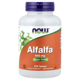 NOW Foods, Alfalfa, 650 mg, 250 comprimidos