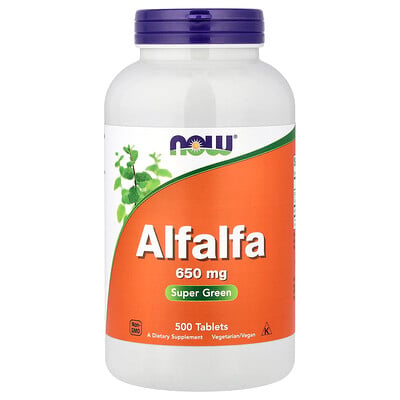 NOW Foods, Alfalfa, 650 mg, 500 Tablets