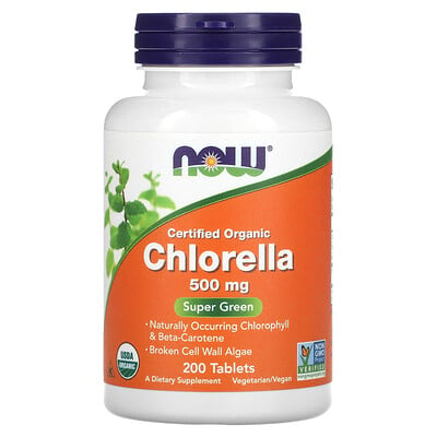 

NOW Foods Certified Organic Chlorella 500 mg 200 Tablets