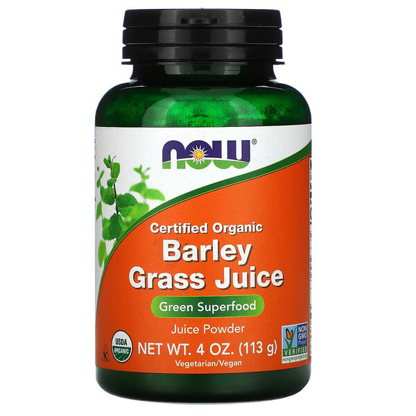 Now Foods, Certified Organic Barley Grass Juice, zertifizierter Bio-Gerstengrassaft, 113 g (4 oz.)