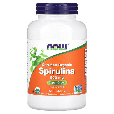 

NOW Foods Certified Organic Spirulina 500 mg 500 Tablets