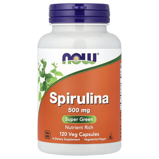 NOW Foods, Spirulina, 120 Veg Capsules (500 mg per Capsule)