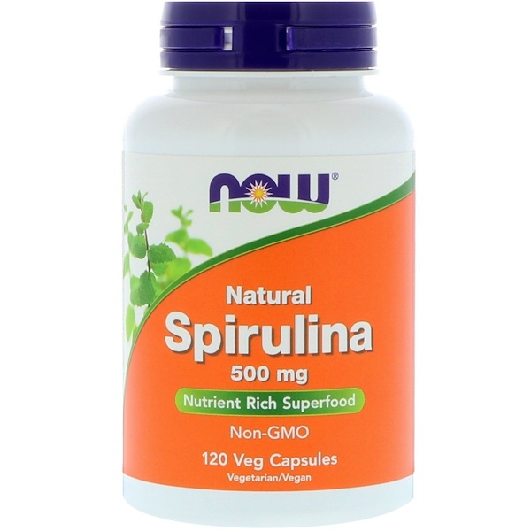 Now Foods, Natürliche Spirulina, 500 mg, 120 Veg-Kapseln