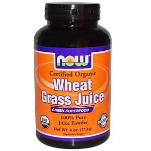 Отзывы о Now Foods, Organic, Wheat Grass Juice, 100 % Pure Juice Powder, 4 oz (113 g)