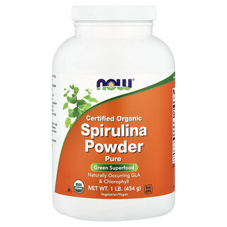 NOW Foods, Certified Organic Spirulina Powder, 1 lb (454 g)