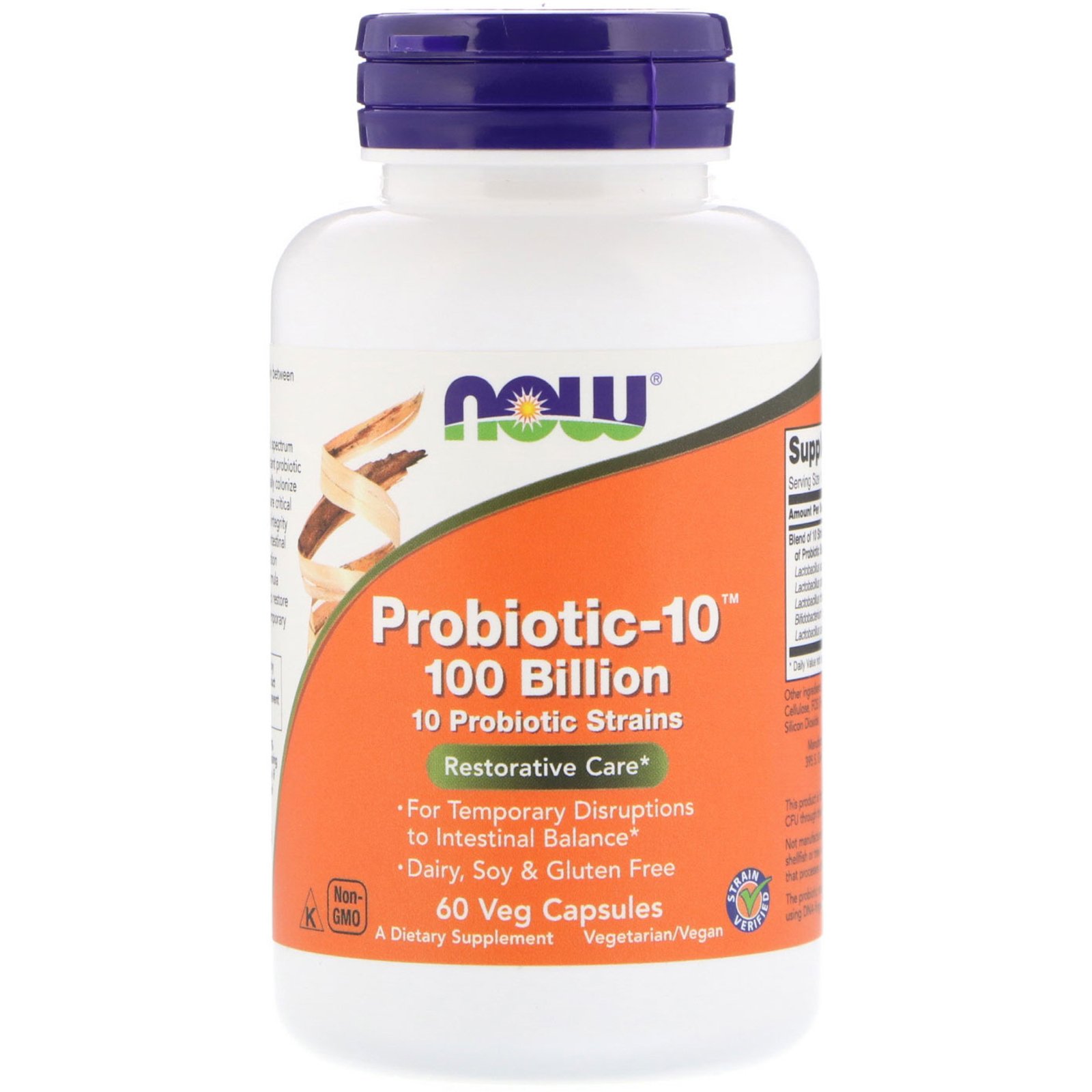 Now Foods, Probiotic-10, 100 Billion, 60 Veg Capsules - iHerb