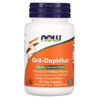 NOW Foods, Gr8-Dophilus, 60 cápsulas vegetarianas