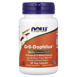 NOW Foods, Gr8-Dophilus™, 60 cápsulas vegetales