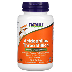 Now Foods, Stabilized Acidophilus Three Billion, 180 Tablets отзывы