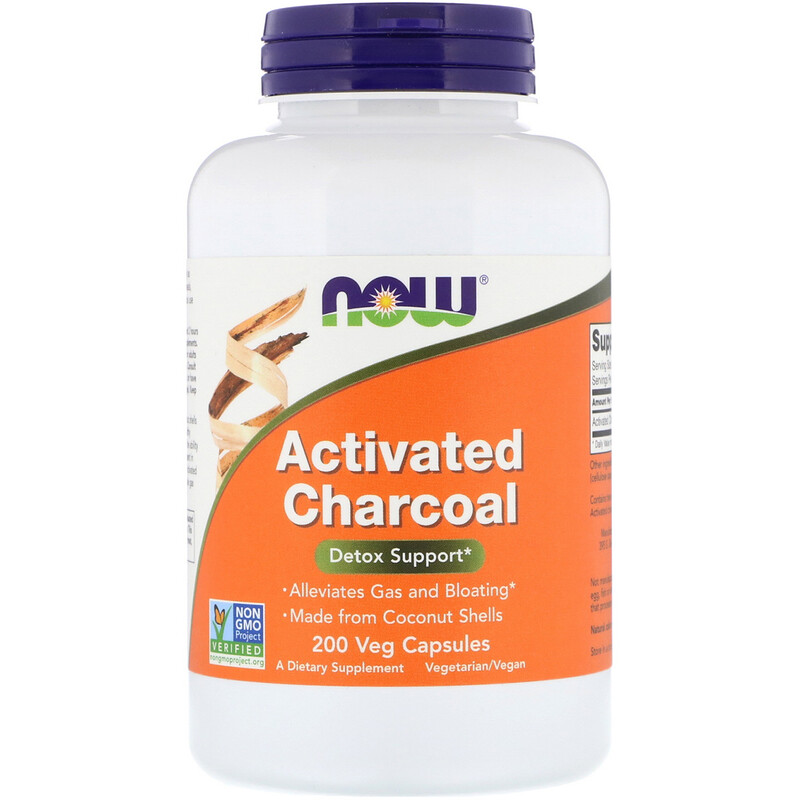 Now Foods, Activated Charcoal, 200 Veg Capsules iHerb