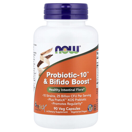 Now Foods Probiotic-10™ & Bifido Boost™, 90 Veg Capsules