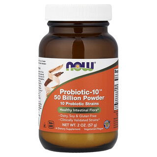 NOW Foods, Probiotic-10 Powder，500 亿，2 盎司（57 克）（每克 500 亿）
