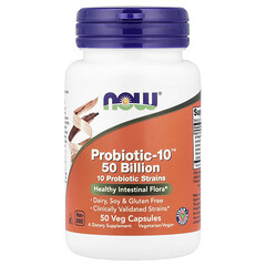 Probiotic-10™, комплекс пробіотиків, 50 млрд КУО, 50 веганських капсул