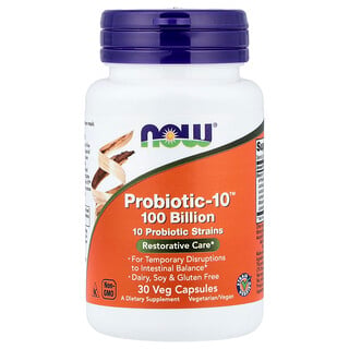 NOW Foods, Probiotic-10™, 30 cápsulas vegetales