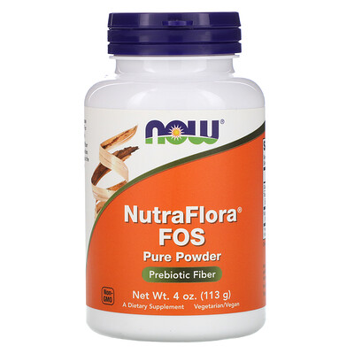 Now Foods NutraFlora ФОС, чистый порошок, 113 г (4 унции)