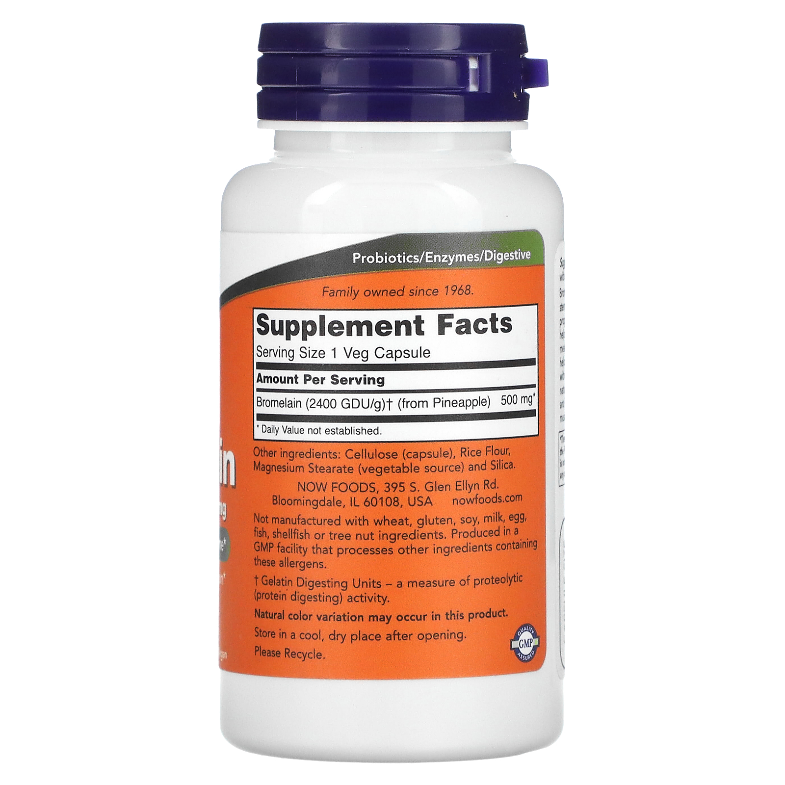 NOW Foods, Bromelain, 500 mg, 60 Veg Capsules