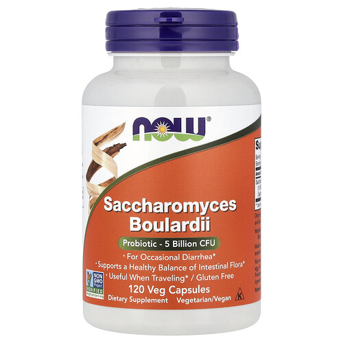 NOW Foods, Saccharomyces Boulardii, 120 pflanzliche Kapseln (500 mg pro Kapsel)