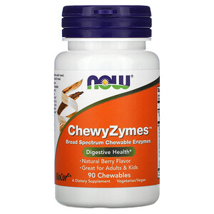 Отзывы о Now Foods, ChewyZymes, Natural Berry Flavor, 90 Chewables