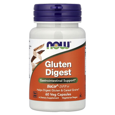NOW Foods, Gluten Digest, Refuerzo gastrointestinal, 60 cápsulas vegetales