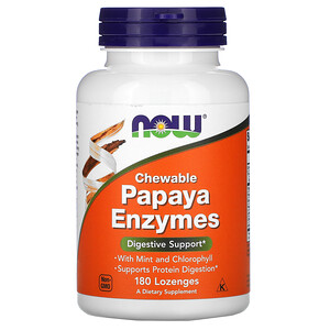 Отзывы о Now Foods, Chewable Papaya Enzymes, 180 Lozenges
