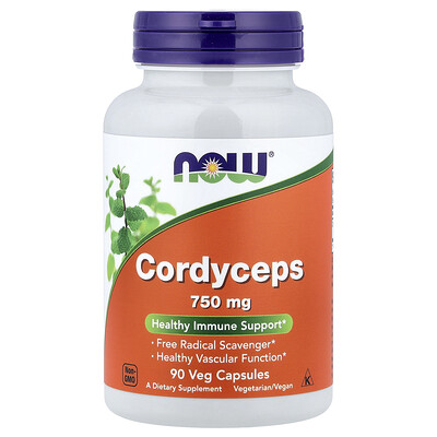 NOW Foods, Cordyceps, 90 cápsulas vegetales (750 mg por cápsula)
