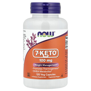 NOW Foods, 7-KETO, 100 mg, 120 cápsulas vegetais