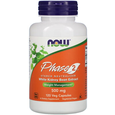 

Now Foods Phase 2, Starch Neutralizer, 500 mg, 120 Veg Capsules