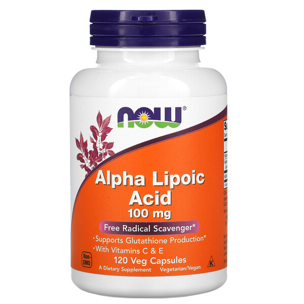 Ácido alfa lipoico, 100 mg, 120 cápsulas vegetales