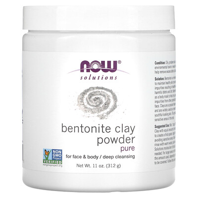 

NOW Foods, Solutions, Bentonite Clay Powder, Pure, 11 oz (312 g)