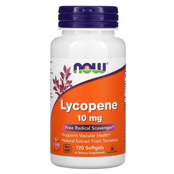 Now Foods, Lycopène, 10 mg, 120 capsules à enveloppe molle