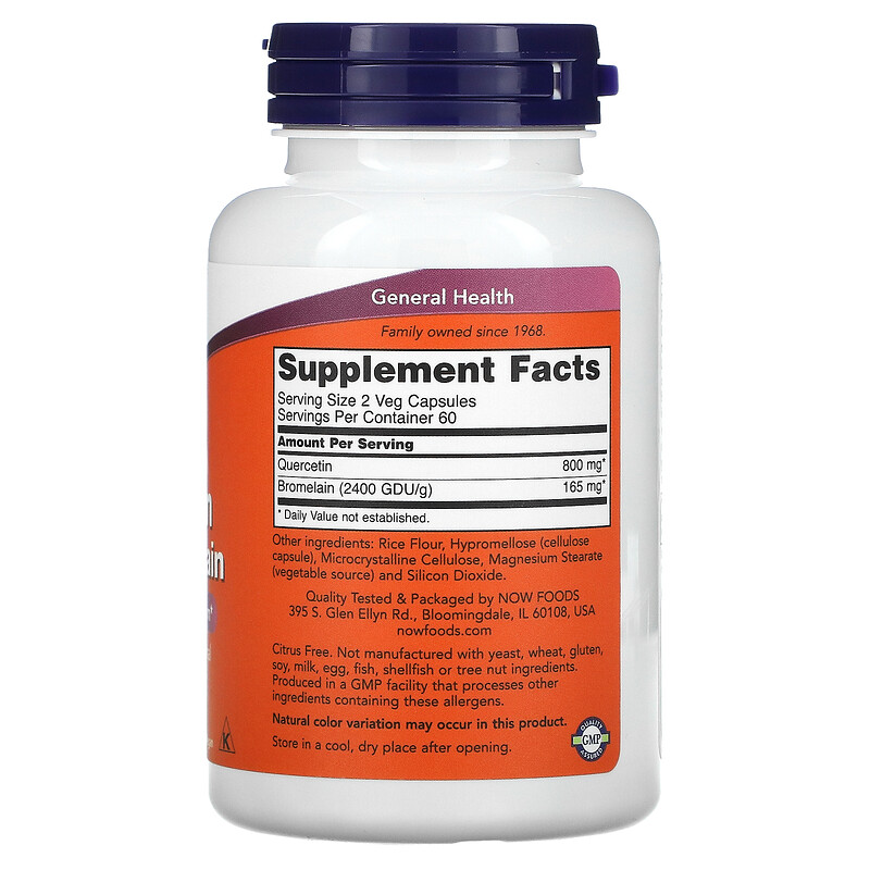 Now Foods, Quercetin with Bromelain, 120 Veg Capsules iHerb