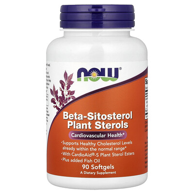 Product Image for NOW Foods, Beta-Sitosterol Plant Sterols, 90 Softgels