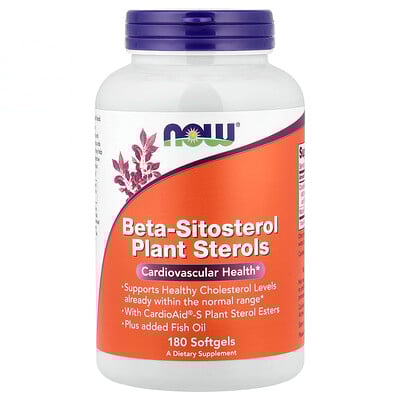 NOW Foods, Esteroles vegetales de beta-sitosterol, 180 cápsulas blandas