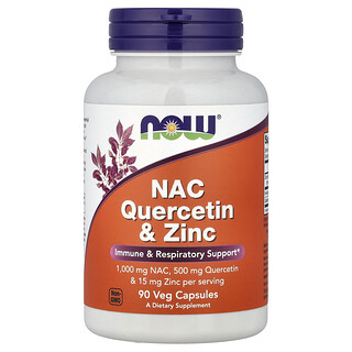 NOW Foods, NAC Quercetin &; Ψευδάργυρος, 90 Veg Κάψουλες