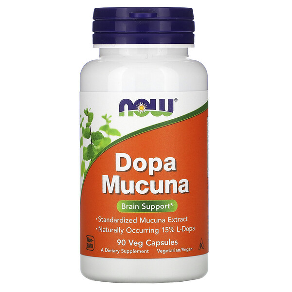 Now Foods‏, Mucuna Dopa, מכיל 90 כמוסות צמחיות