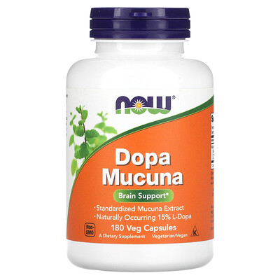 

NOW Foods Dopa Mucuna, 180 растительных капсул